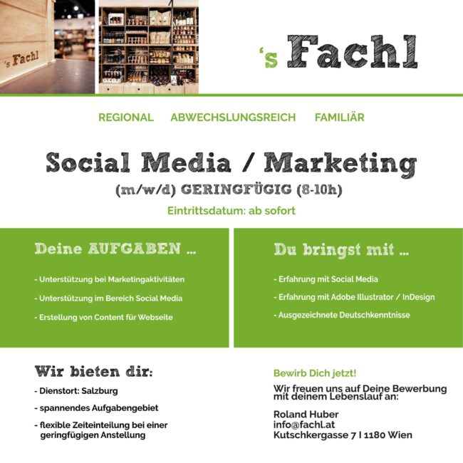 s´Fachl Jobangebot