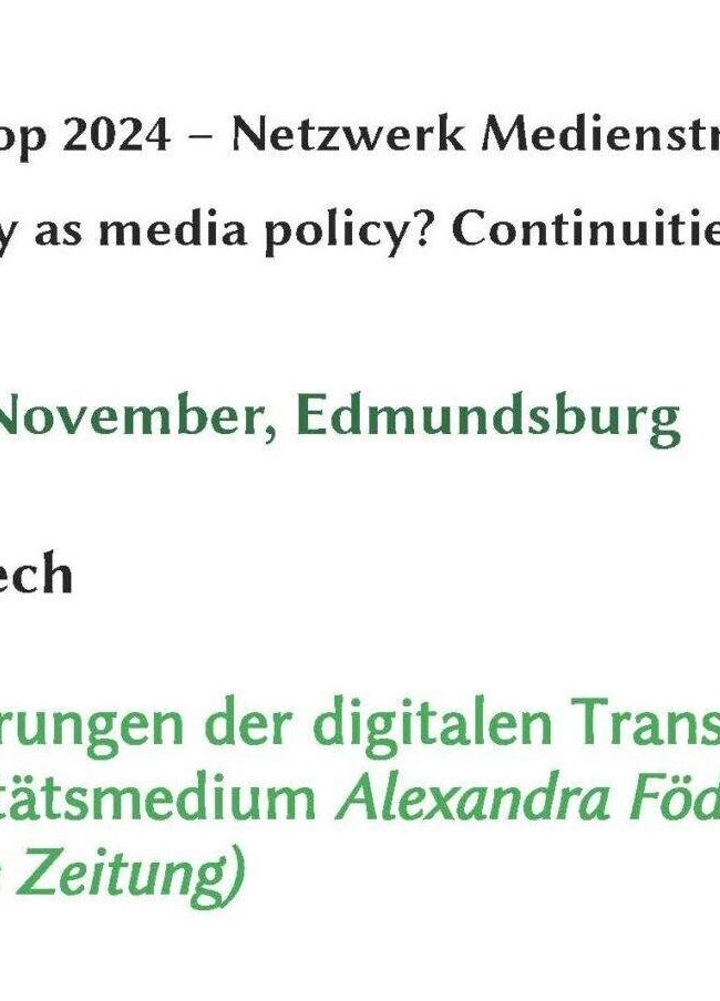 Workshop Grundrede Medienstrukturen